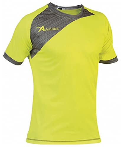 ASIOKA 181/17 Camiseta Deportiva Adulto, Camiseta de Deporte Unisex, Camiseta técnica Manga Corta, Color Amarillo Medio, S