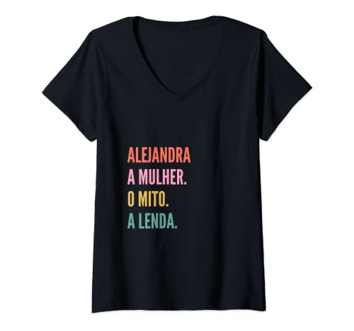 Mujer Funny Portuguese First Name Design - Alejandra Camiseta Cuello V