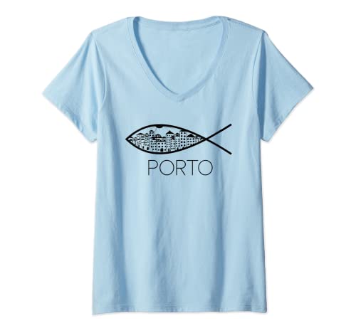 Mujer Oporto, Portugal Camiseta Cuello V