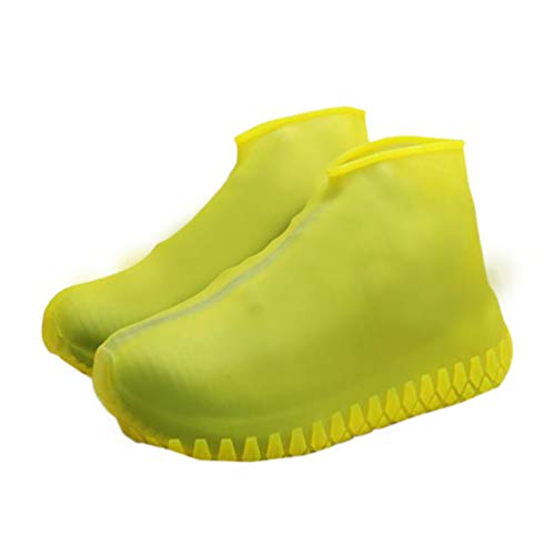 Garneck Cubrezapatos Impermeables Cubre Zapatos Antideslizantes Antideslizantes Cubrezapatos para Lluvia Cubre Botas Protectores Cubrezapatillas Resistente Al Agua (Amarillo M)
