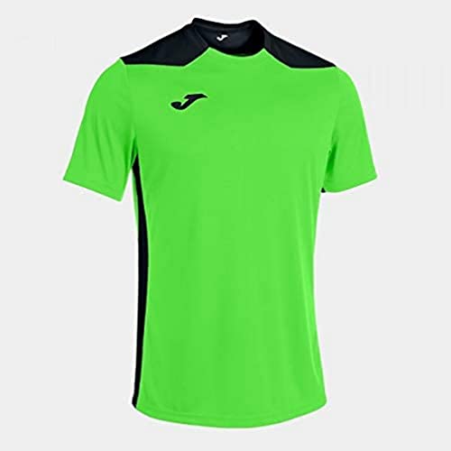 Joma Championship VI Camiseta, Hombre, Verde Flúor-Negro, XL