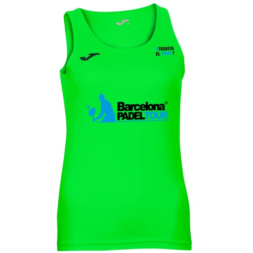 Barcelona Padel Tour - Camiseta Técnica de Tirante Ancho para Mujer - En Tejido Micro Mesh Transpirable y Estampación Especial de Pádel - Ropa Deportiva M
