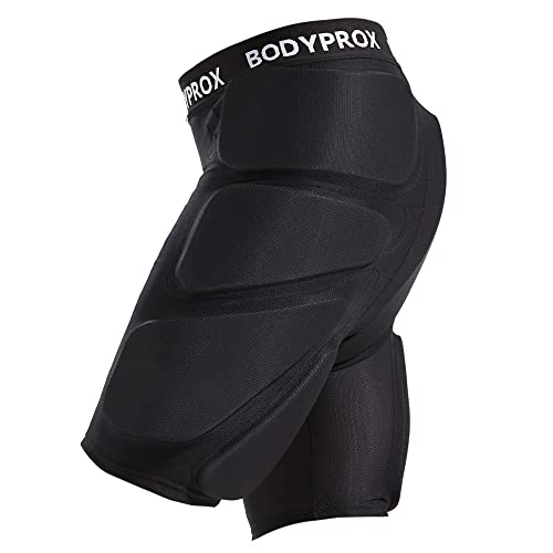 Bodyprox - Pantalones cortos protectores acolchados para snowboard, patinaje y esquí, protección tridimensional de la cadera, el trasero y el coxis
