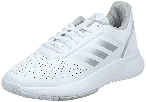 adidas COURTSMASH, Zapatos de Tenis Mujer, Cloud White/Matte Silver/Grey, 38 2/3 EU