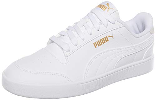PUMA Shuffle, Zapatillas Unisex adulto, Blanco (Puma White/Puma White/Puma Team Gold), 47 EU