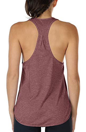 icyzone Camiseta sin Mangas de Yoga para Mujer Chaleco Deportivo (S, Borgoña)