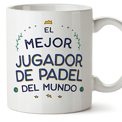 MUGFFINS Tazas para JUGADOR DE PADEL hombre - En Español - Mejor del Mundo - 11 oz / 330 ml - Regalo original y divertido