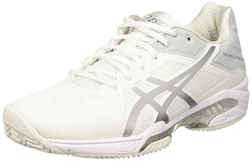 ASICS Gel-Solution Speed 3 Clay, Zapatillas de Tenis Mujer, Blanco (White/Silver), 42 EU