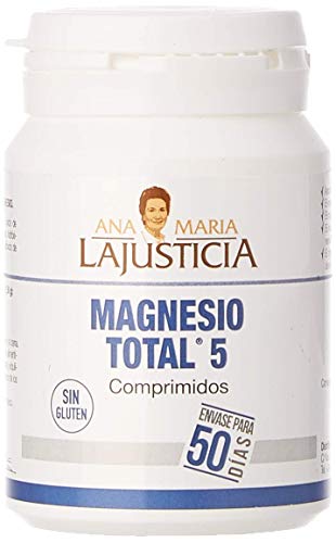 Ana Maria Lajusticia, Magnesio total 5 Disminuye el cansancio y la fatiga,mejora el funcionamiento del sistema nervioso. Apto para veganos.Envase para 50 días de tratamiento,100 Unidad (Paquete de 1)