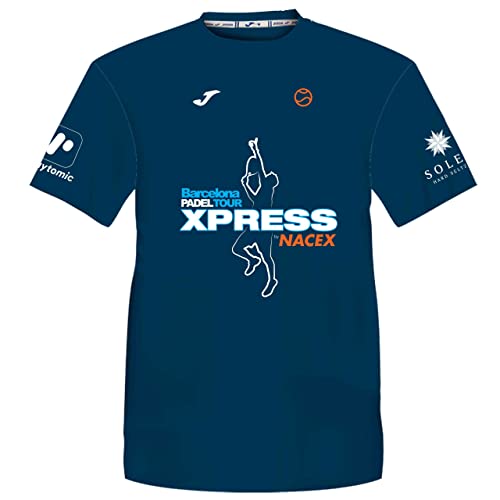 Barcelona Padel Tour - Camiseta Técnica de Manga Corta para Hombre Joma Xpress by Nacex con Estampación Especial de Pádel - De Tacto Suave y Secado Rápido - Ropa Deportiva S