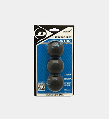 Dunlop Pelota de Squash Intro (Punto Azul) Pack 3