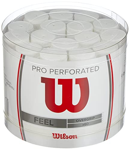 Wilson Pro Perforated, Overgrip Unisex Adulto, Bianco (White), 60 Pack