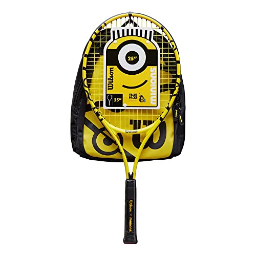 Wilson Minions 25 Kit, Raquetas De Tenis Niños, Yellow/black, NS
