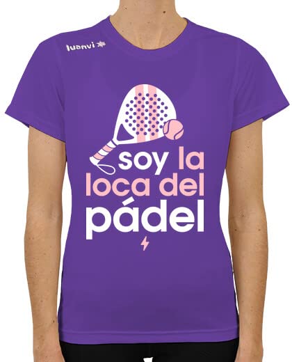 latostadora Camiseta Deportiva Técnica La Loca del Pádel para Mujer - Morado L - Ref. 8704046-P