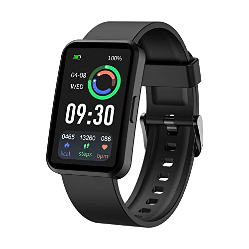 IOWODO R5 Smartwatch,Reloj Inteligente Hombre Mujer con Oxímetro(SpO2),1.57'' Pantalla con Mensajes Notificación,Pulsómetro,Podómetro,Sueño,Pulsera de Actividad Impermeable IP67 para Andriod e iOS