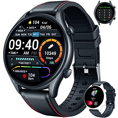 Smartwatch Reloj Inteligente Hombre Pulsómetro: Impermeable IP68 Digital Pulsera Actividad Inteligente con Monitor de Sueño Calorias Cronometro Podómetro 1.32 Pulgadas Reloj Deportivo para iOS Android