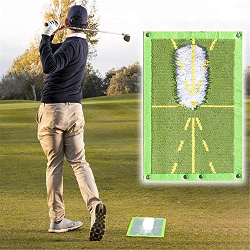 Golf Training Mat for Swing Detection Batting, Analysis Swing Path and Correct Hitting Posture Golf Practice Mat, Mini Portable Golf Practice Grass Turf Mat. (30*40CM)