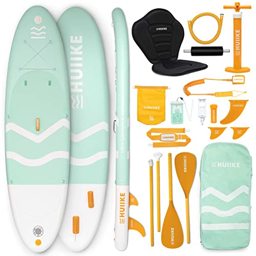 Tabla Paddle Surf Hinchable con Accesorios Premium - HUIIKE | Tabla Padel Surf Hinchable con Remo Doble Uso y Asiento Kayak | PadelSurf Stand Up Paddle Gran Estabilidad y Resistencia | Paddle Board