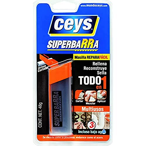 Ceys - Super Barra multiusos - Rellena Repara y Reconstruye - Todo en 1 - Masilla arregla todo - Color blanco