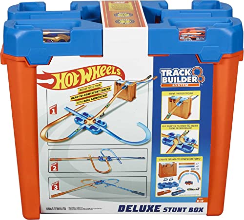 Hot Wheels Track Buider Caja de acrobacias Deluxe, accesorios para pistas de coches de juguete (Mattel GGP93)