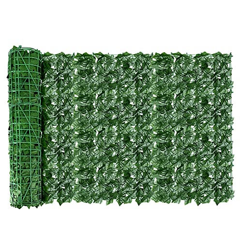 AGJIDSO Pantalla de Cerca de privacidad de Hiedra Artificial, 100*300 cm césped de imitación de jardín de,decoración de Hojas de Planta Falsa para jardín de Valla (Hojas de camote)
